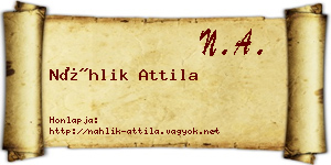 Náhlik Attila névjegykártya