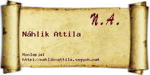 Náhlik Attila névjegykártya